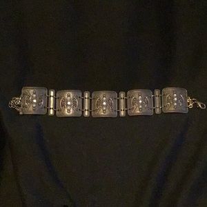 Brushed Gunmetal & Stones bracelet